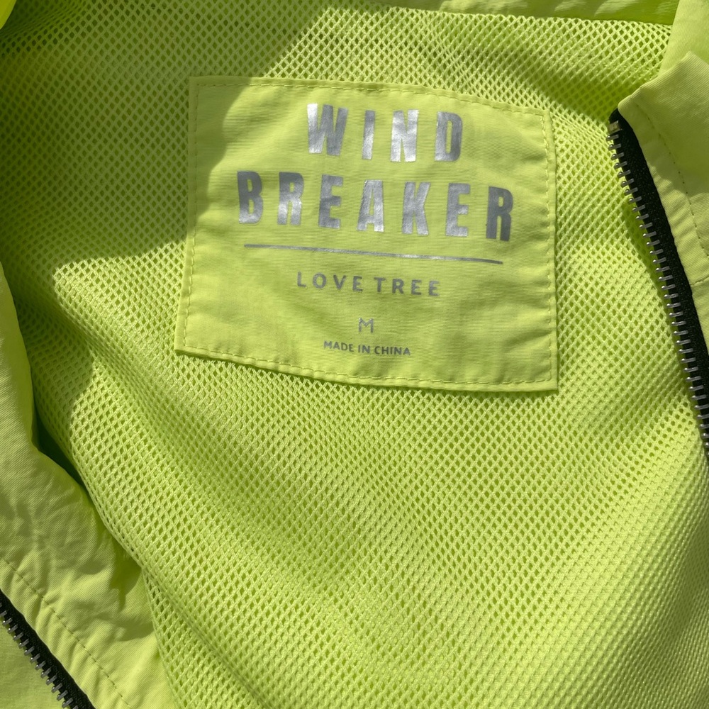 Love Tree Neon Green Cropped Windbreaker Jacket Size Medium – NWT - Picture 4 of 5